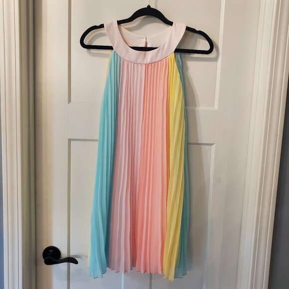 Rare Editions, Girls Pleated  Multi Color Dress Size 16 - Picture 1 of 7